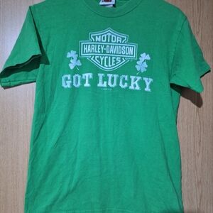 Harley-Davidson Men's Green 'Got Lucky' Logo T-Shirt